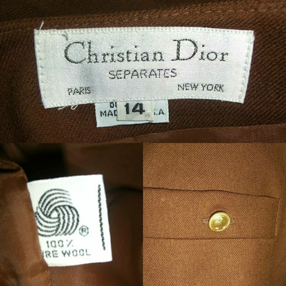 Vintage Christian Dior Blazer Rust Logo Buttons L - Picture 8 of 8